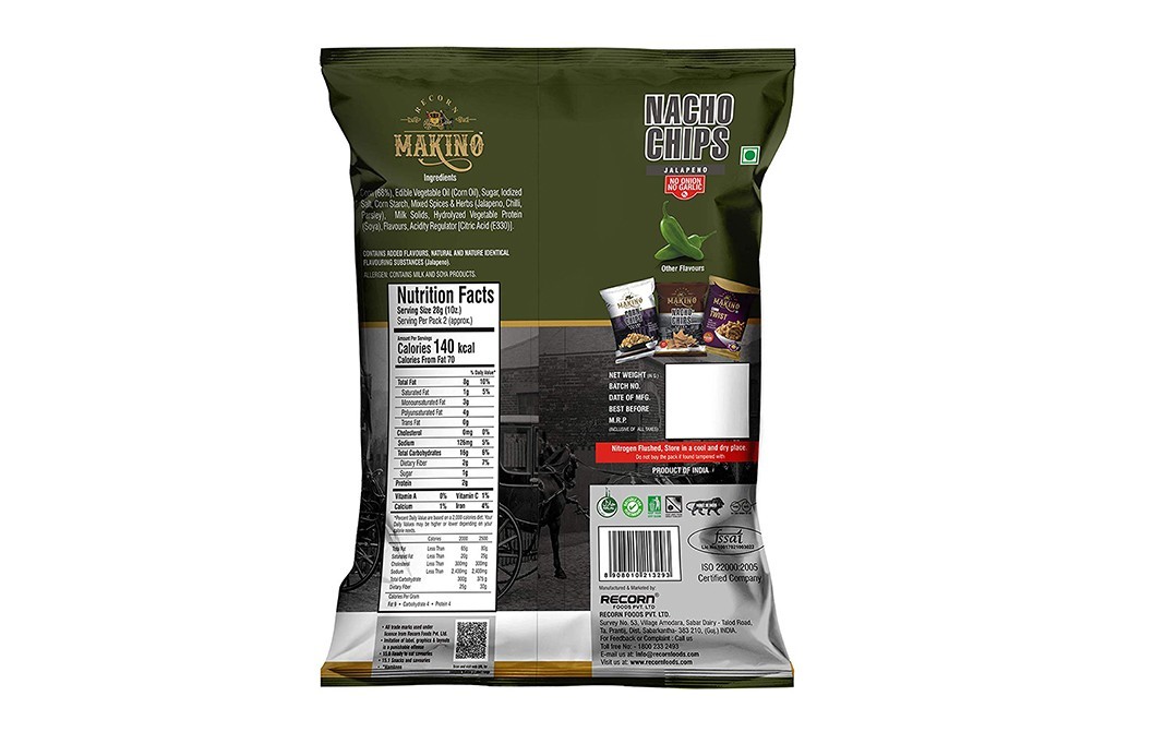 Makino Nacho Chips Jalapeno    Pack  210 grams